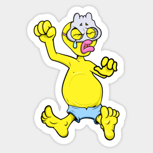 Dope chubby slluks character crying illustration Sticker